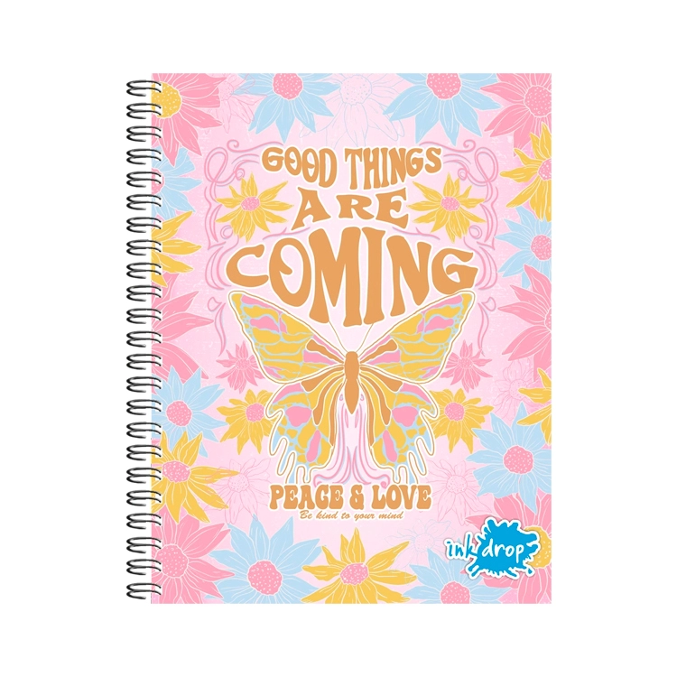 Cuaderno con Espiral Inkdrop Aura Tapa Dura A5 16x21 100 Hojas Rayadas Art.57222